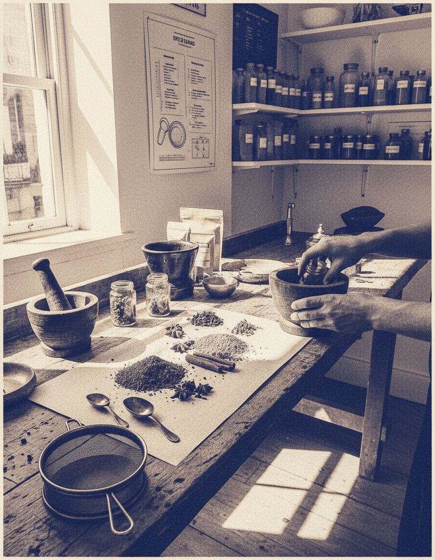 Inside the studio.